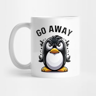 Grumpy Penguin "Go Away" Cute But Feisty Mug